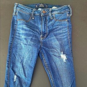 Hollister Blue Jeggings with Distressed Details